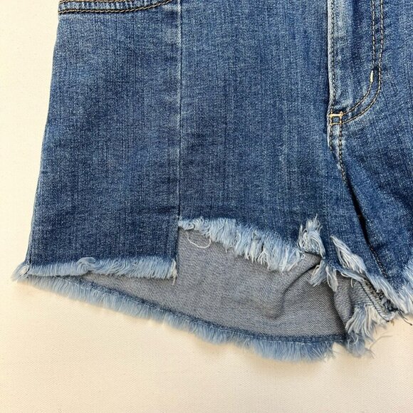 Just Black Womens Cut-Off Shorts Blue Stretch Frayed Mid Rise Medium Wash USA S - Picture 5 of 10
